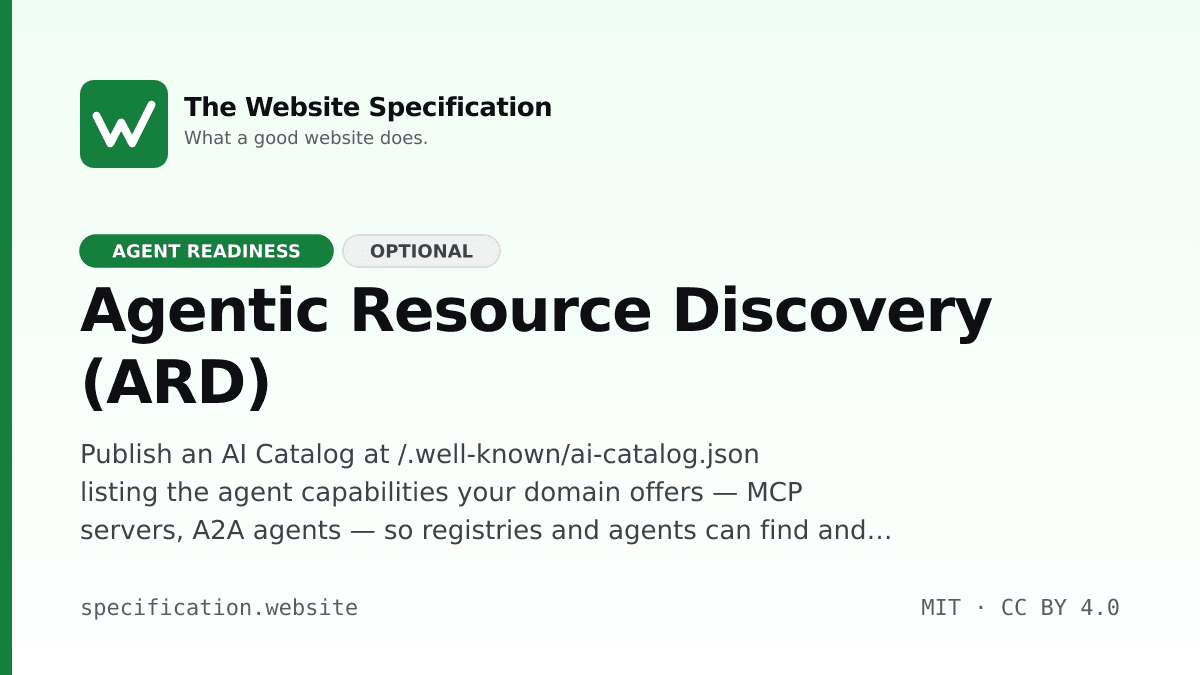 Agentic Resource Discovery (ARD)