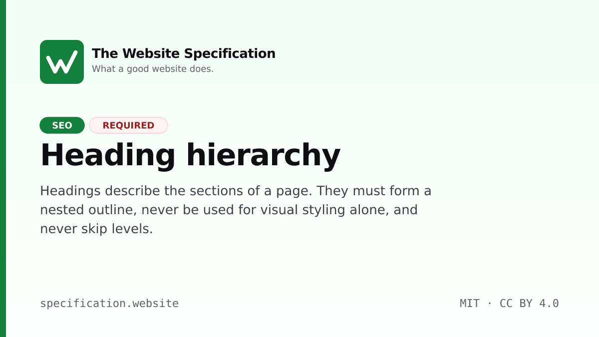 Heading hierarchy
